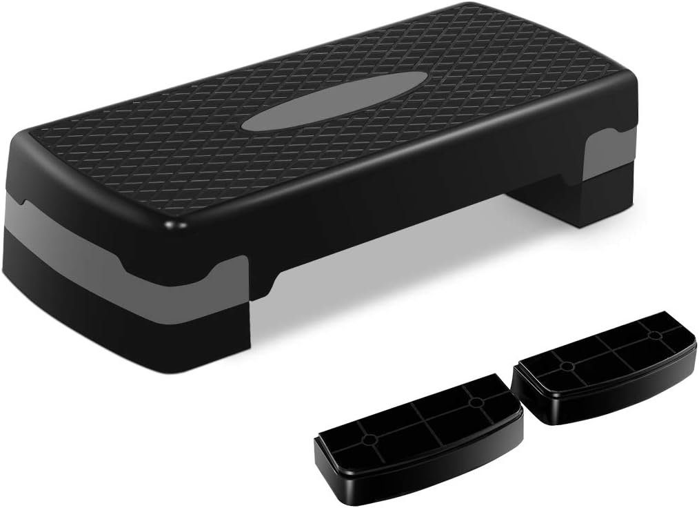 KOMFOTTEU Stepper Steppbrett, mit 2 verstellbaren Höhen (10cm/15cm) bis zu 120kg