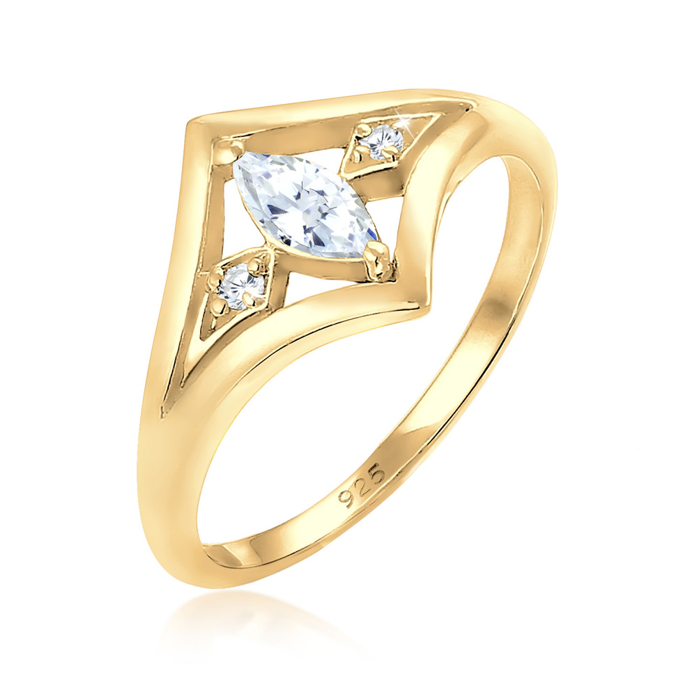 Elli Elli Bague Fiançail Femme Élegante avec Pierre de Zircone en Argent Sterling 925 Bague