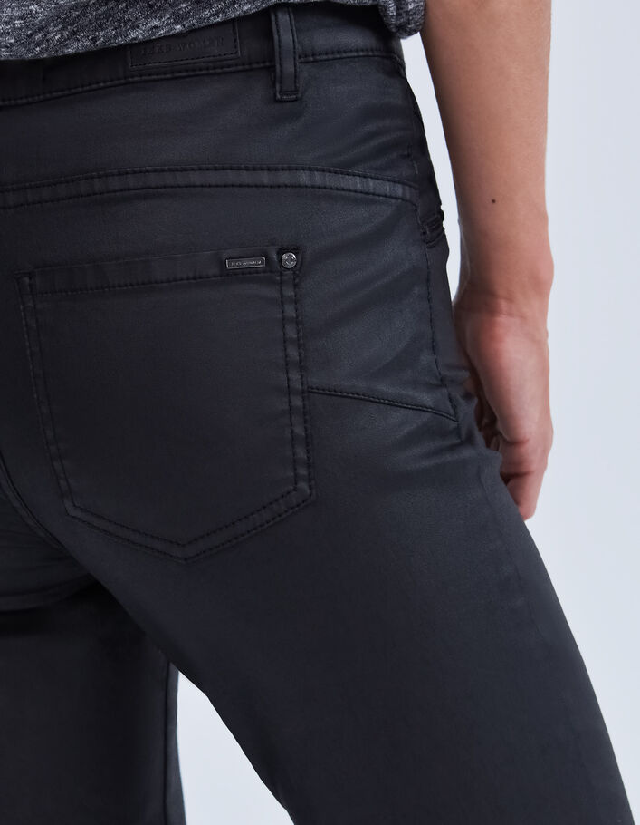 Jean slim noir enduit taille haute sculpt up Femme