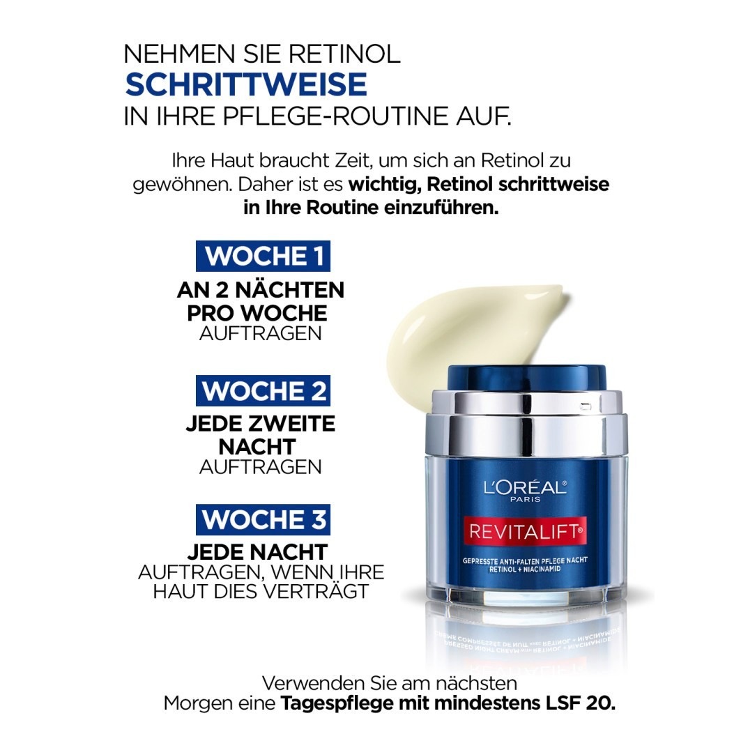 Laser Gepresste Anti-Falten Pflege Nacht mit Retinol + Niacinamid