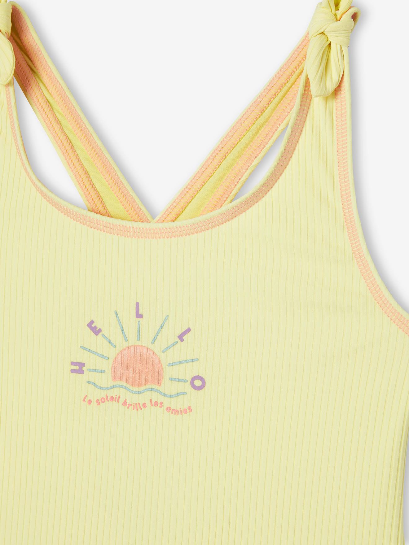 Maillot de bain 1 pièce fille sun jaune pâle