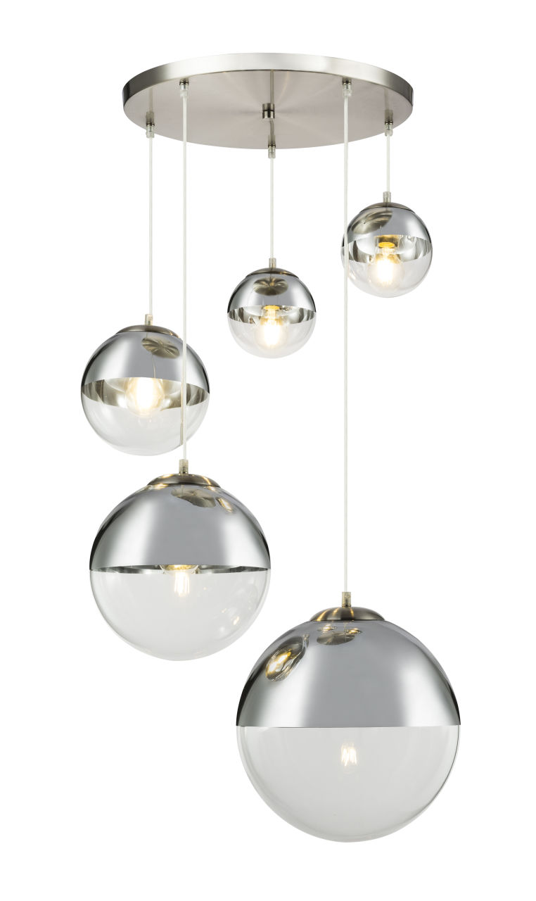 Globo Lighting - VARUS - Hängeleuchte Metall Nickel matt, 3x E27