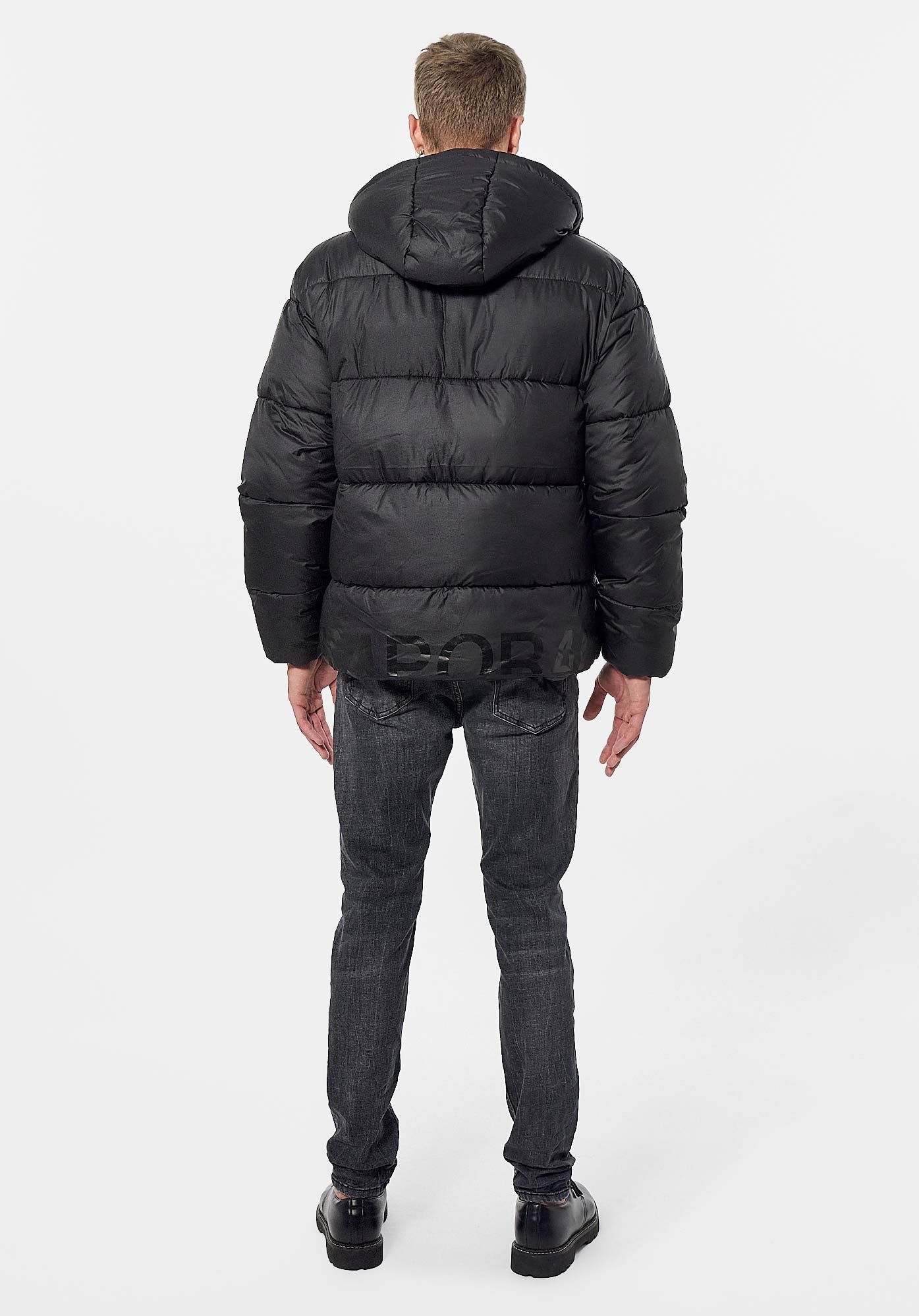SIMON  Doudoune noire Homme en 100% polyester recyclé