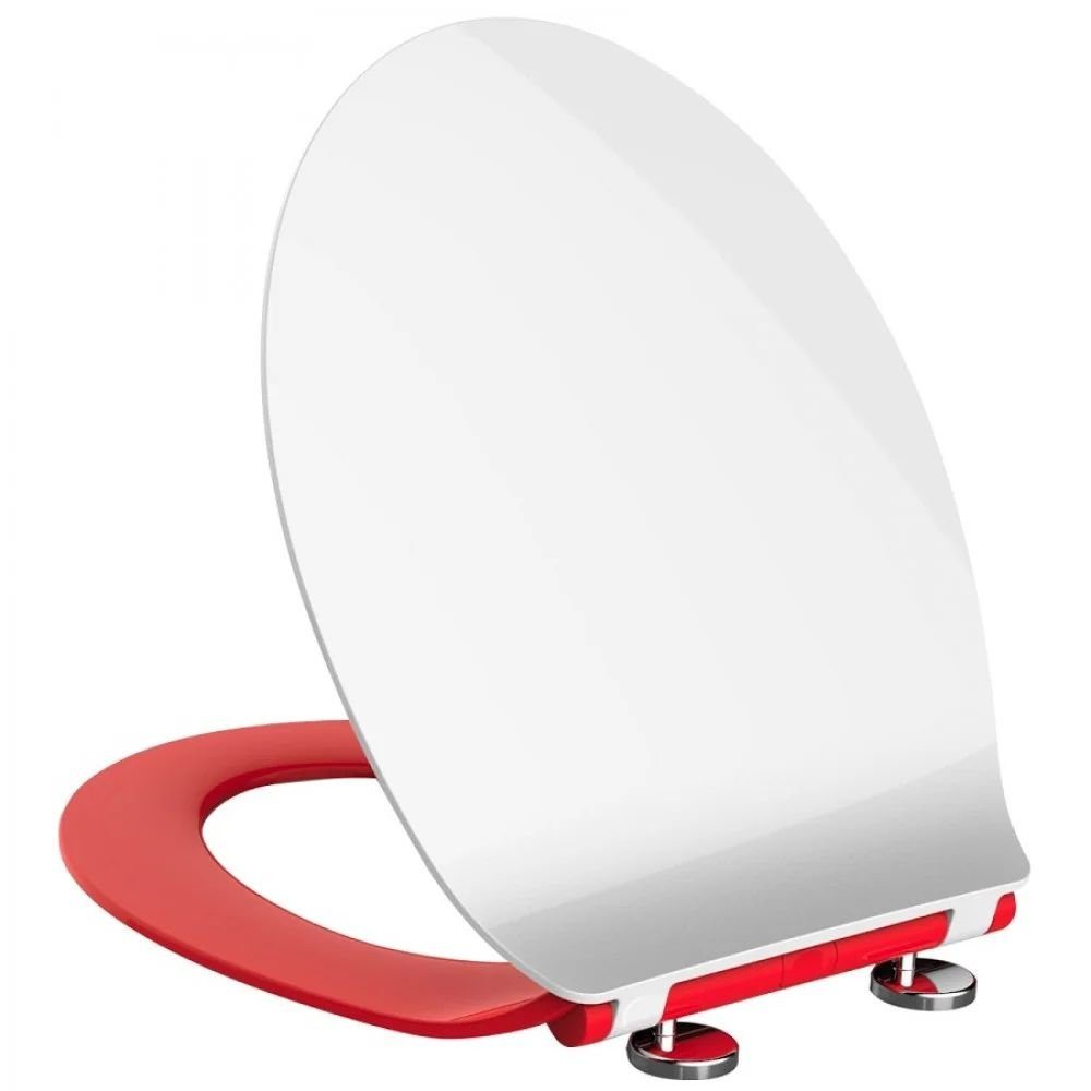 duschy WC-Sitz Slim Sense Red, mit Absenkautomatik und Schnellverschluss, Toilettendeckel, WC-Brille, 805-43