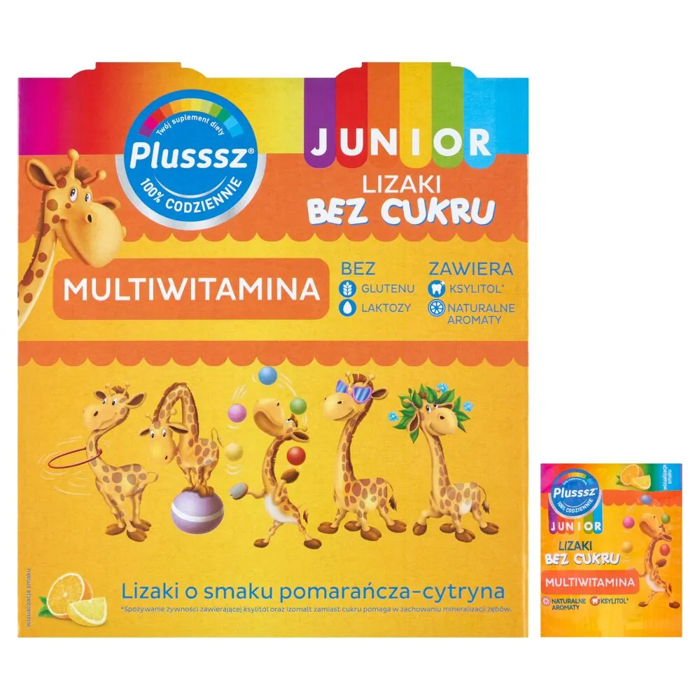 Plusssz Junior Πολυβιταμινούχα Γλειφιτζούρια Χωρίς Ζάχαρη, Γεύση Πορτοκάλι-Λεμόνι
