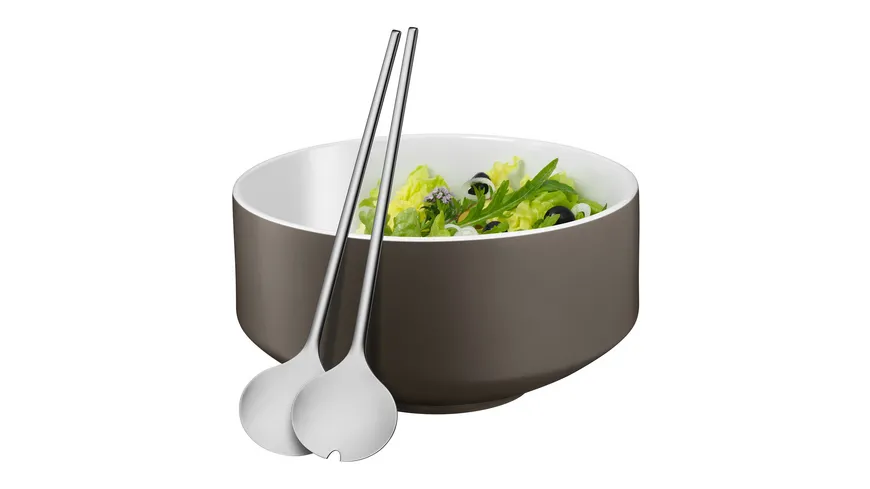 WMF Salatschale 3-teilig flower Moto Lava grey satin