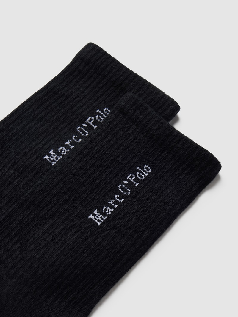 Socken mit Label-Detail im 2er-Pack Modell 'Alex' in schwarz