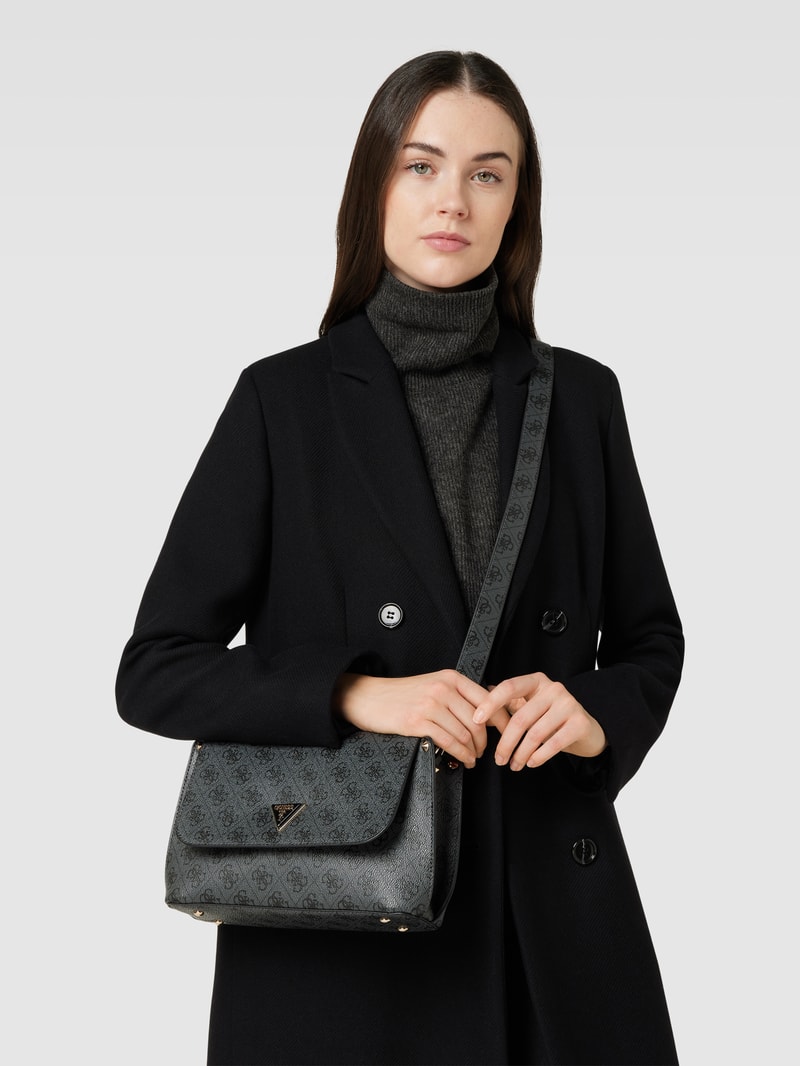 Handtasche mit Label-Applikation Modell 'MERIDIAN' in graphit