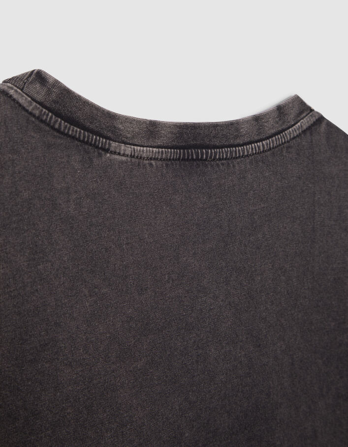 T-shirt gris visuel rock avec clous fille