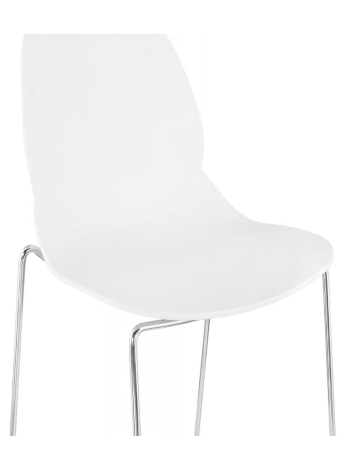 KADIMA DESIGN Barhocker mit Sitz 75 cm aus Metall Kunststoff, Zeitgenössisch in Weiß-Silber günstig kaufen onesize