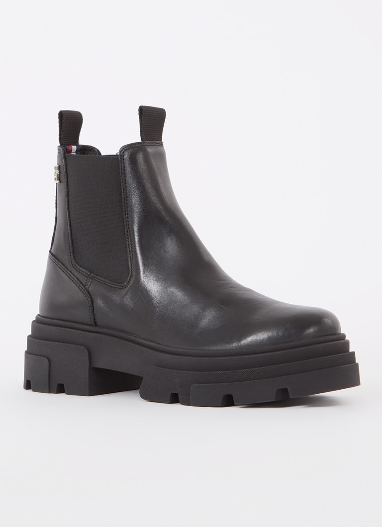 Ghete Chelsea din piele Tommy Hilfiger Combat