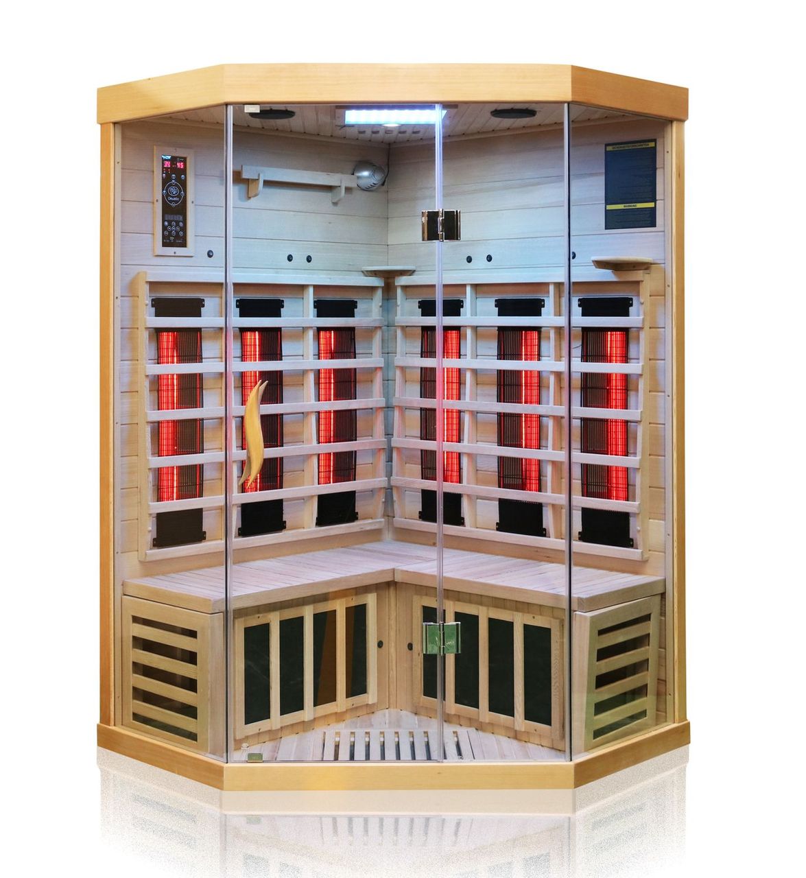 Dewello Infrarotkabine Infrarotsauna BRANDON 120cm x 120cm x 190cm Vollspektrumstrahler