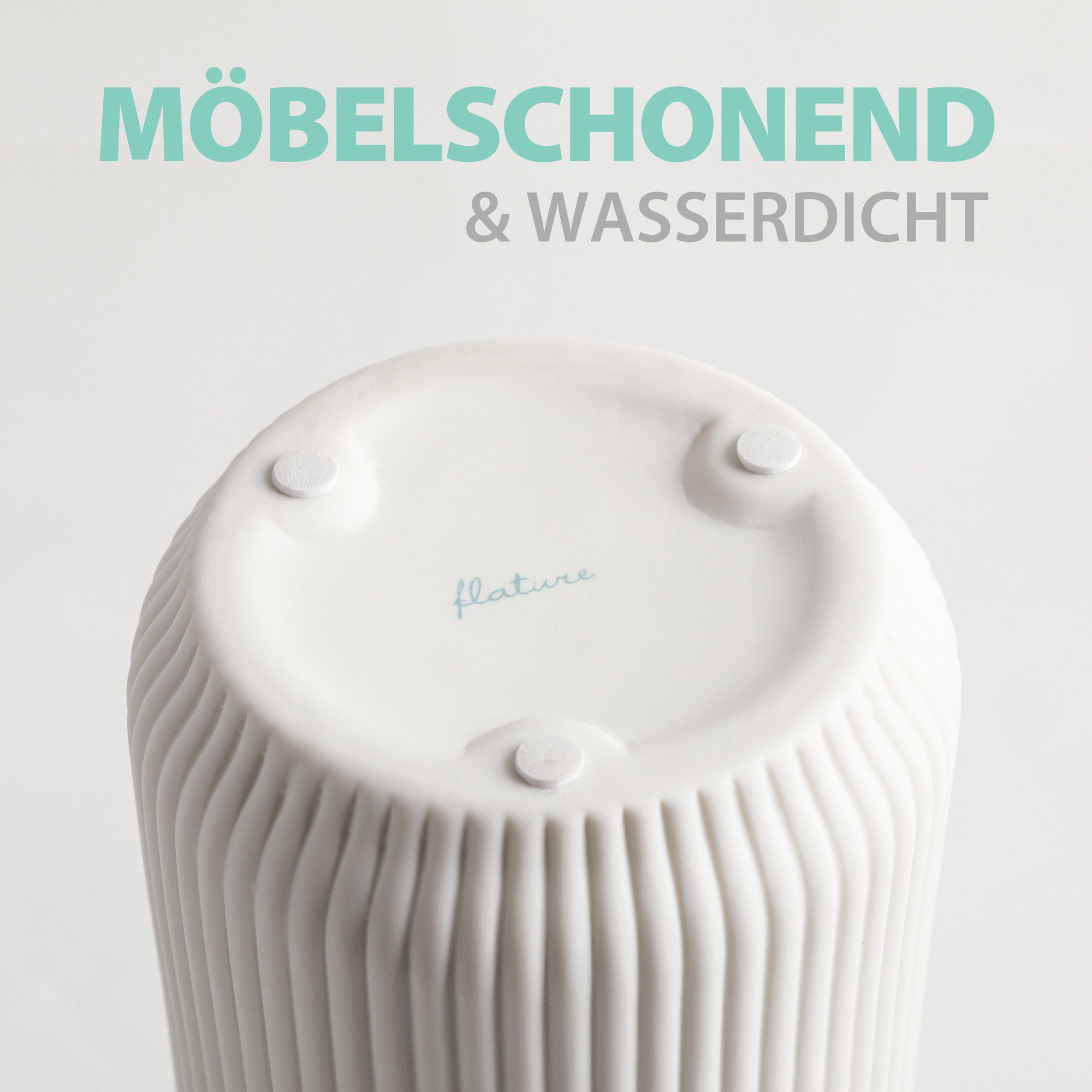 flature Tischvase Keramik Vase mit Rillen - für Pampasgras und Blumen