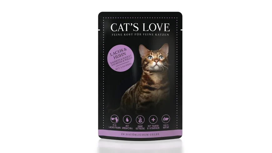 CAT'S LOVE  Katzennassfutter Lachs & Huhn 85 g