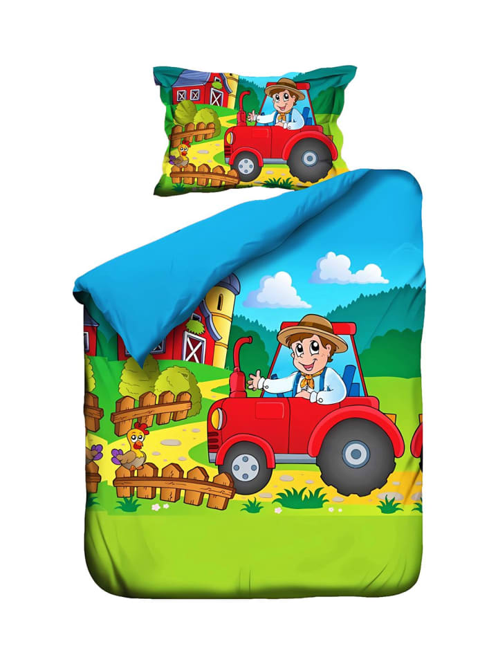 JACK 2 tlg. Renforcé Bettwäsche 100x135cm Traktor in Bunt günstig kaufen 100x135 cm