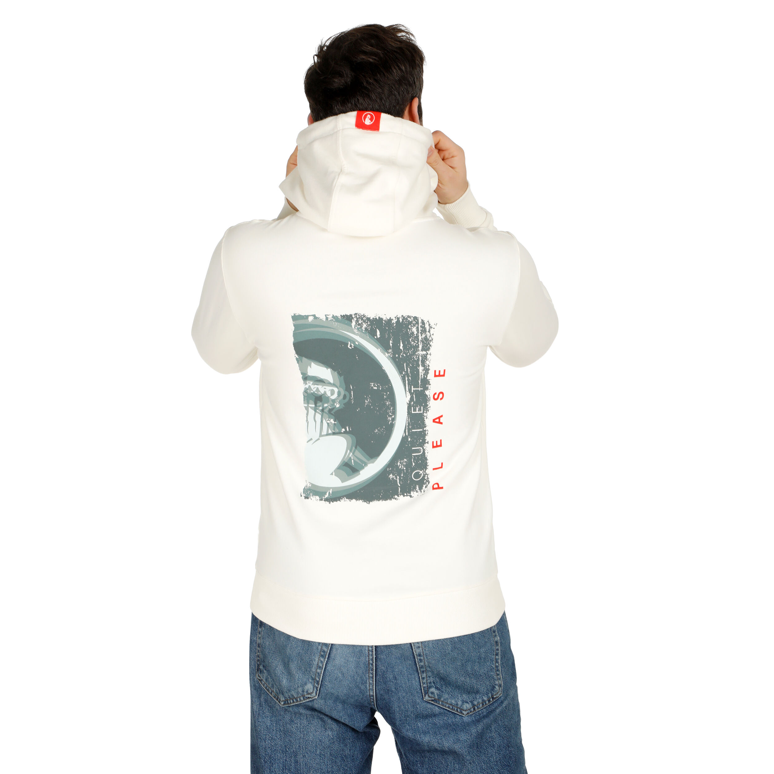 Crossroad Blurred Hoody Herren - Weiß, Salbei