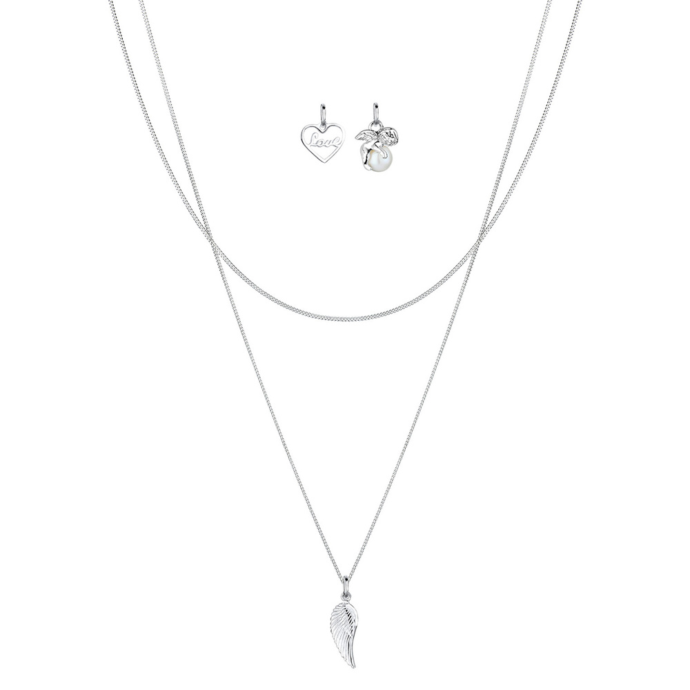 Elli Elli Collier Femme Pendentif Angeable avec des Perles d'Eau Douce en Argent Sterl collier