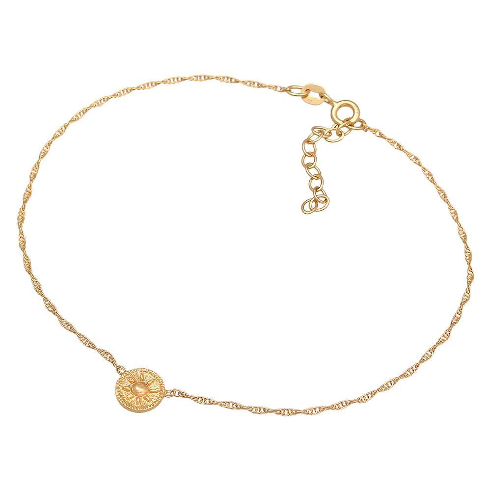 Elli Elli Bracelet de Cheville Femmes Bracelet de Cheville Monnaie Soleil en Argent St Bijoux