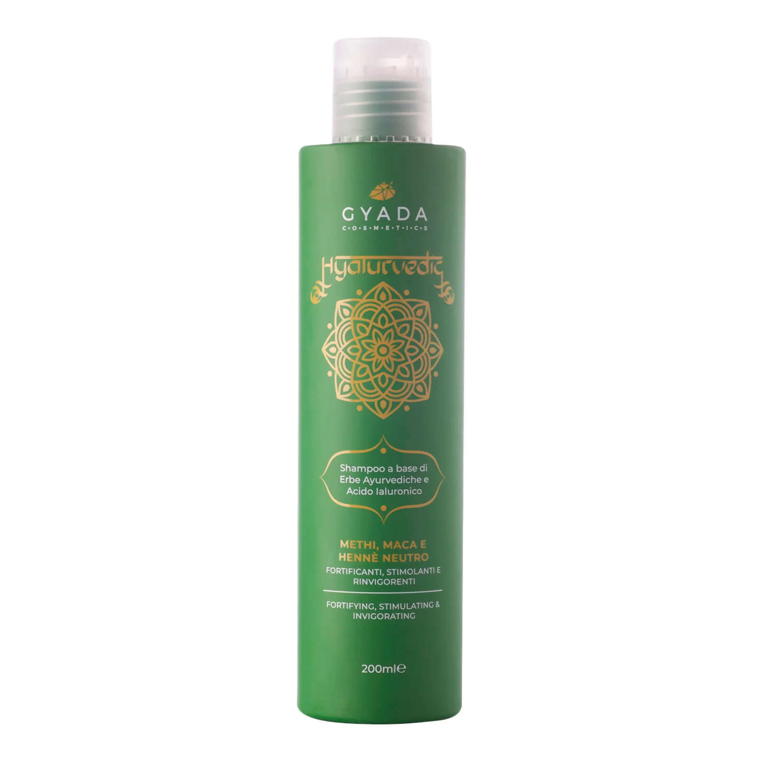 Champú fortificante de ácido hialurvédico - Methi, Maca, Henna neutra - Champú fortalecedor