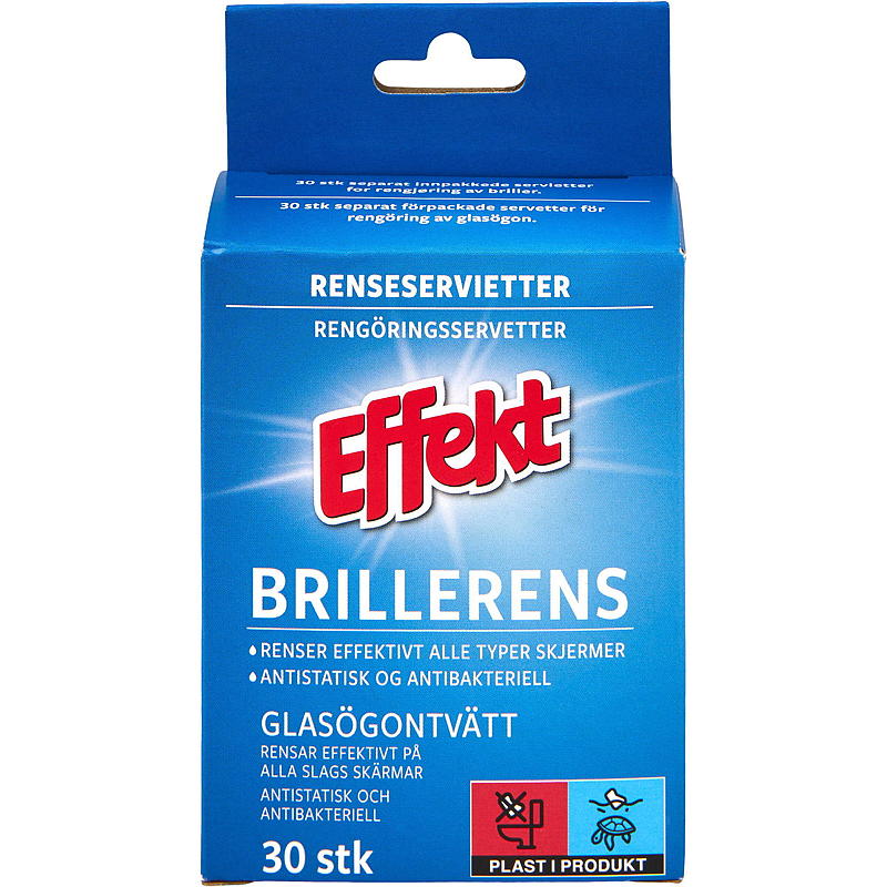 Effekt Brillerens 30 stk renseserviett