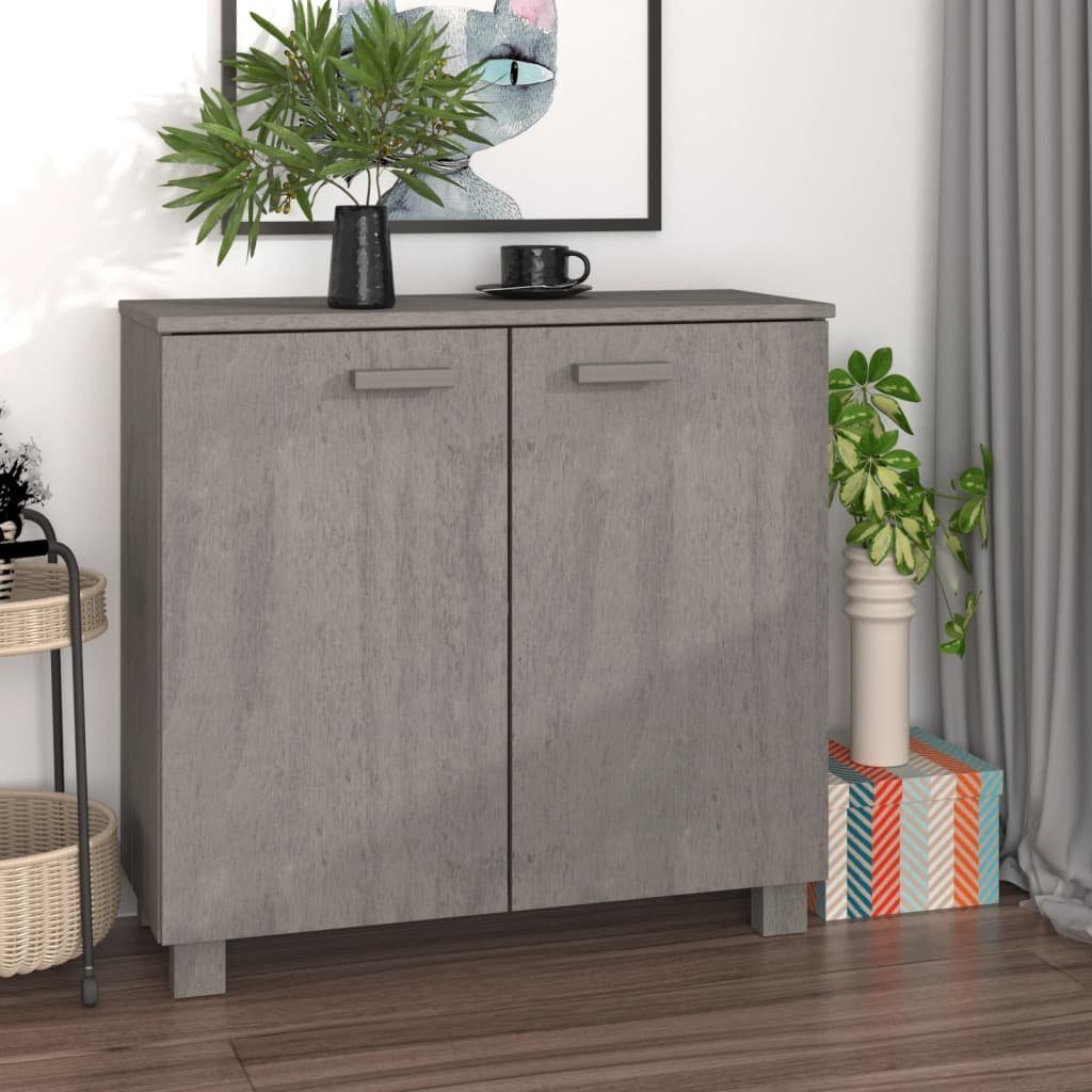 vidaXL Sideboard Sideboard HAMAR Hellgrau 85x35x80 cm Massivholz Kiefer (1 St)