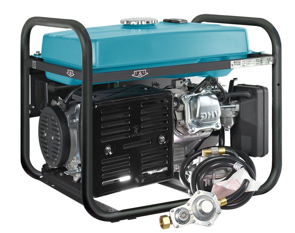 Könner & Söhnen Stromerzeuger KS 10000E G, 8,00 in kW, (1x32A (230V), Generator, E-Start, Automatischer Spannungsregler, 1-tlg., Hybrid Stromerzeuger, 4-Takt, Kupfer,Steckdosen 1x16A (230V), für Haus, Garage oder Werkstatt