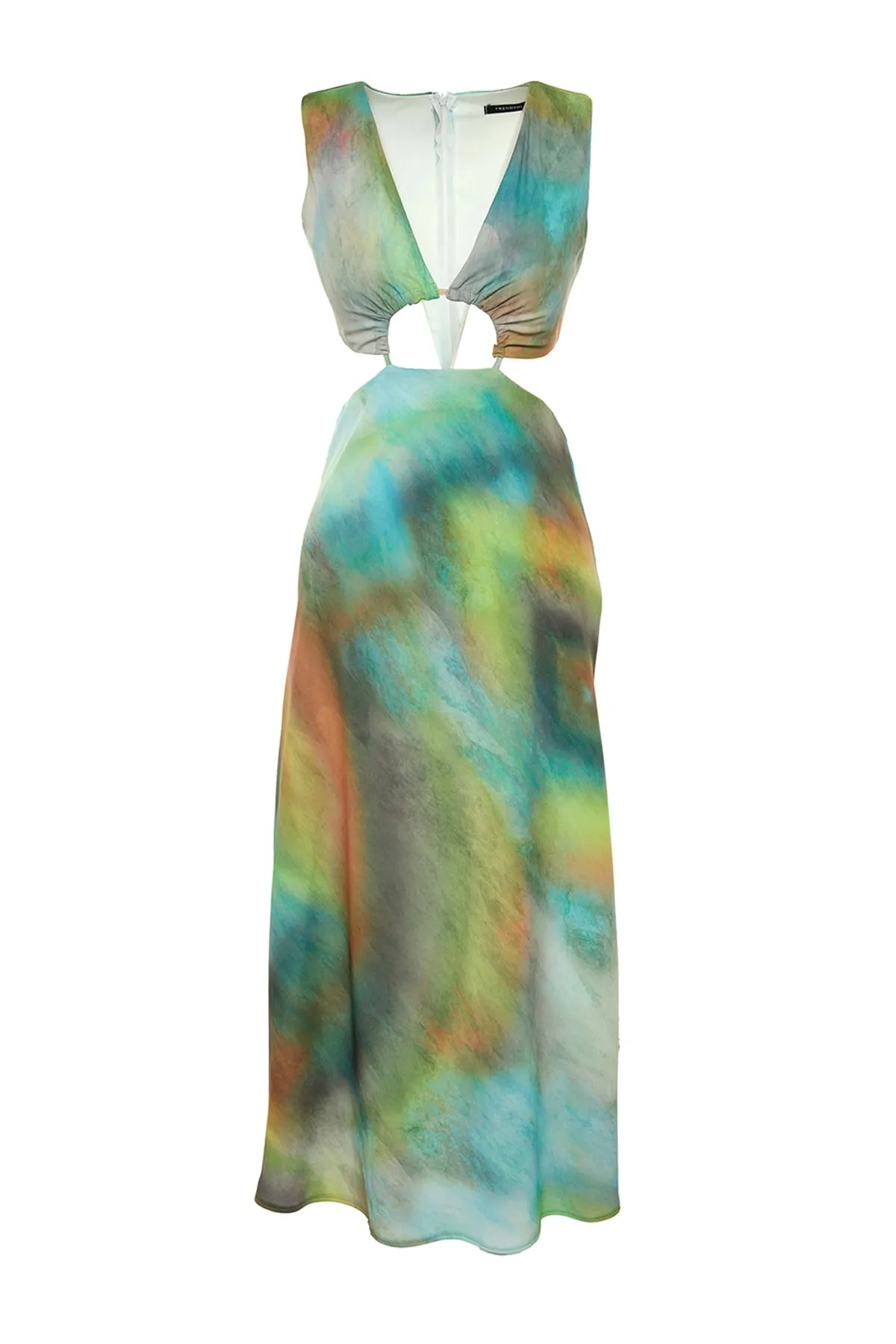 Trendyol Collection  Mehrfarbiges, gewebtes Kleid mit Bauchdetail TWOSS21EL3578