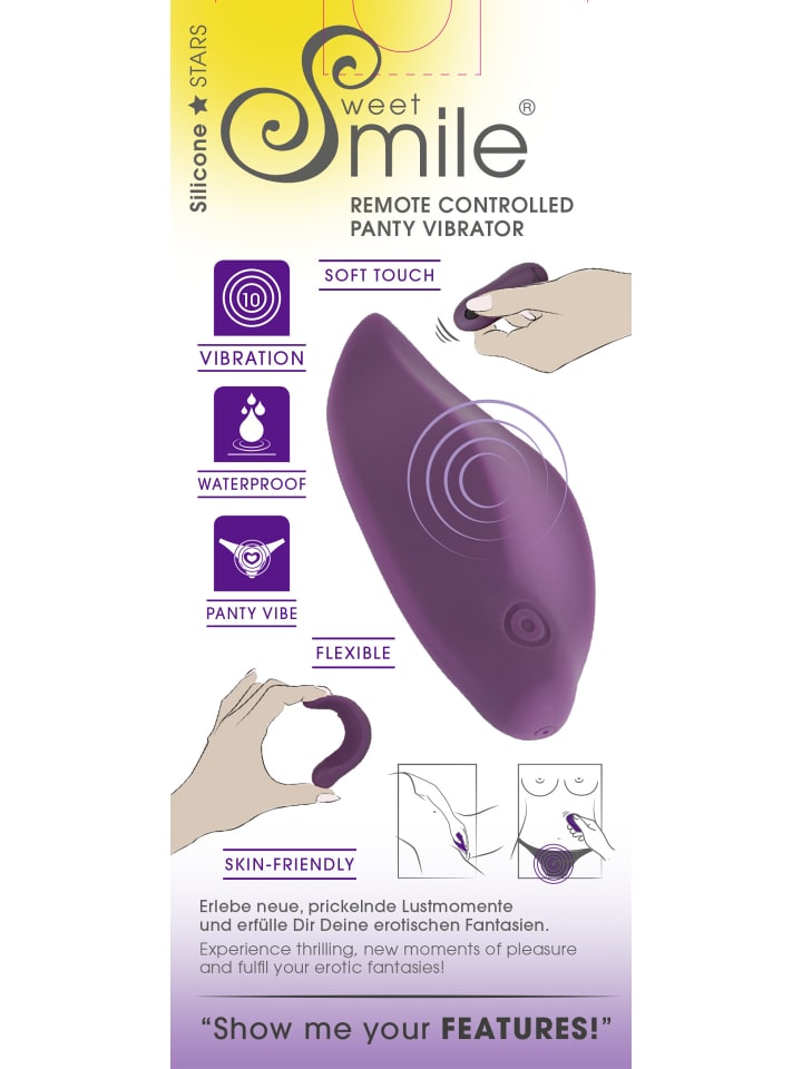 Sweet Smile Auflegevibrator Panty Vibrator in lila günstig kaufen 11,5 cm