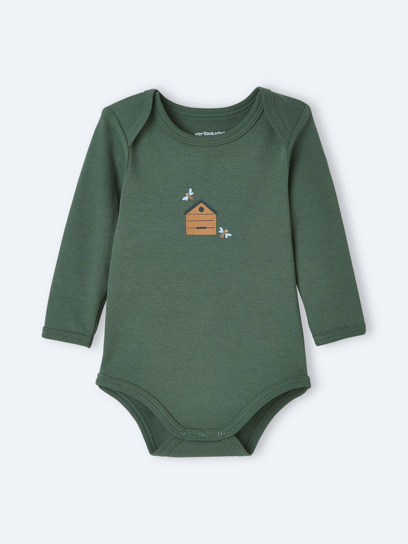 Vertbaudet 5er-Pack Baby Langarm-Bodys, Schlupfform Oeko-Tex - pack dunkelkhaki