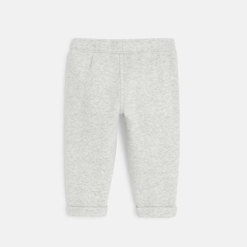 Jogpant molleton coton bio couleur gris bébé garçon