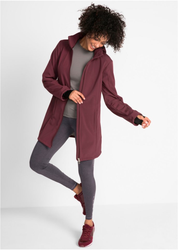 Funktions-Softshell-Longjacke mit Teddyfleece