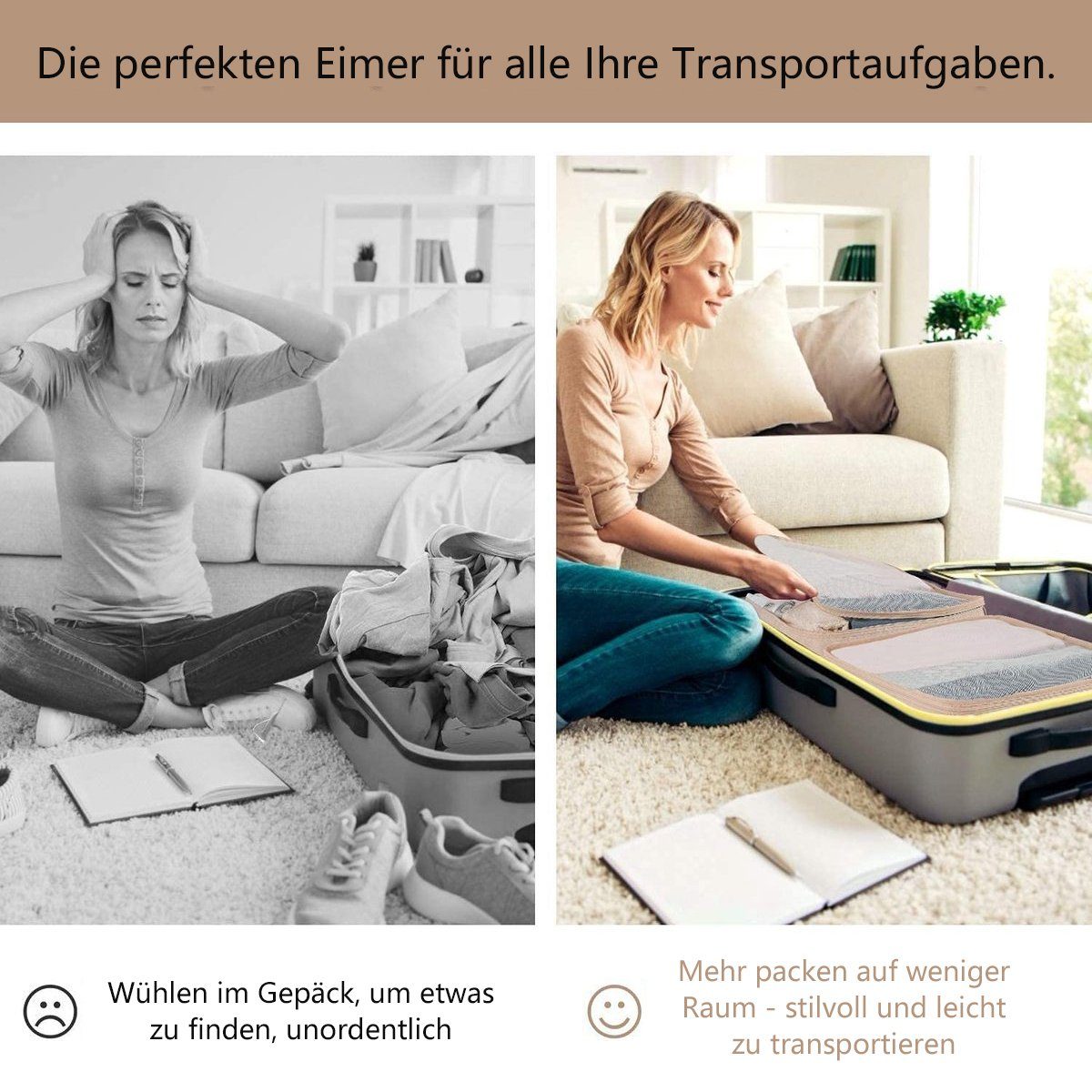 BOTC Aufbewahrungstasche Kofferorganizer Koffer Organizer Wasserdichte Packing Kleidertaschen (mit Kompression und einem Nassfach), 9-teiliges-Set, Organizer für Reisen, für Koffer