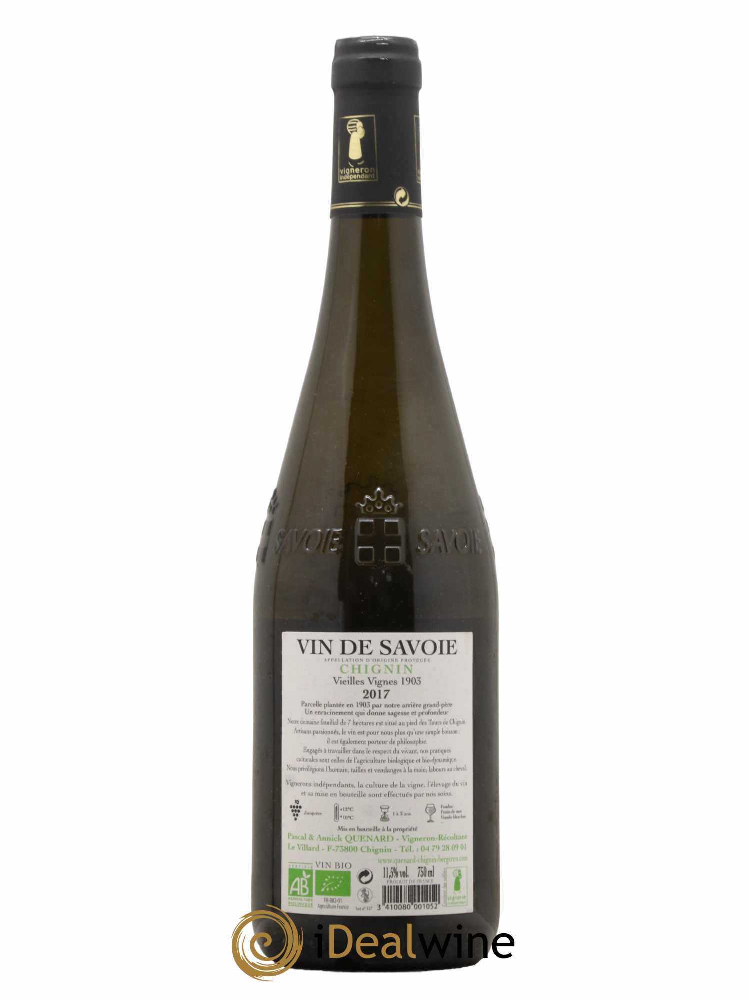 Vin de Savoie Chignin-Bergeron André et Michel Quenard Vieilles Vignes 2017 - Lot de 1 Bouteille