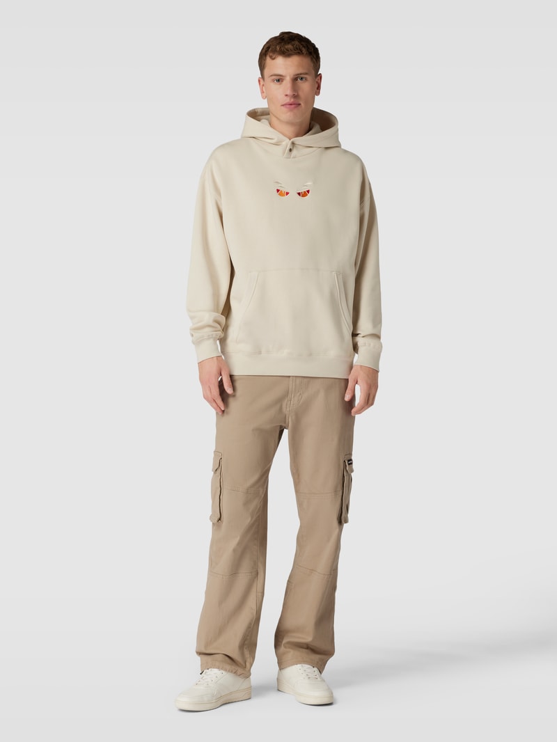 Hoodie mit Motiv-Stitching Modell 'MALAPARTE' in beige