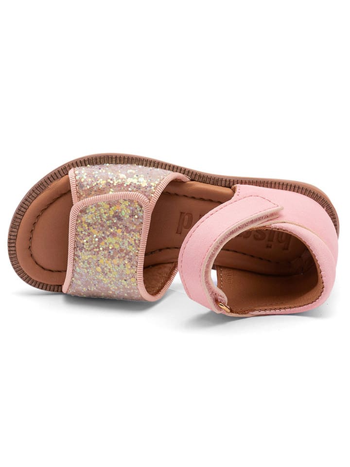 bisgaard Leder-Sandalen in Rosa/ Gold günstig kaufen