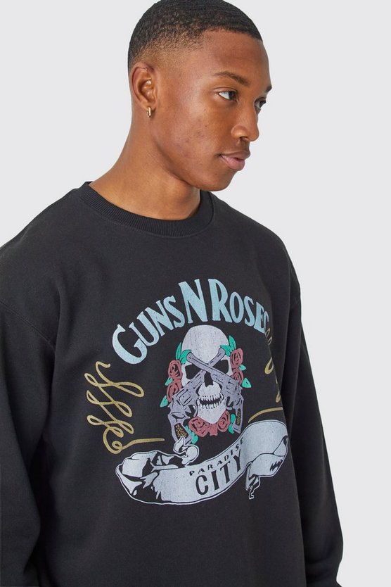 Oversize Sweatshirt mit lizenziertem Guns N Roses Print