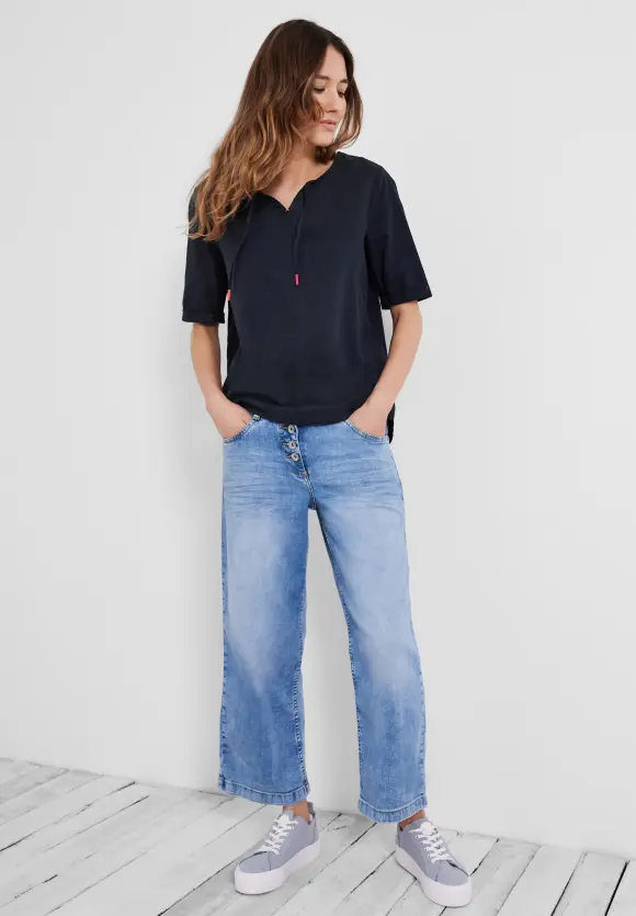 CECIL Leinen Bluse in Unifarbe