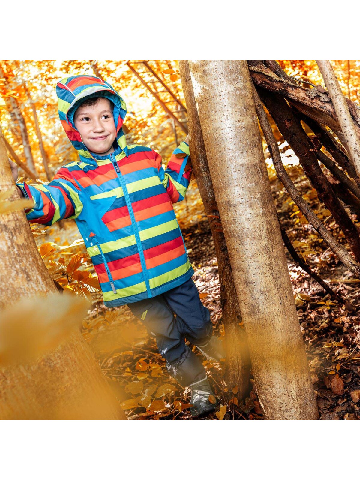 Schneejacke Stern Baby, bunt gestreift
