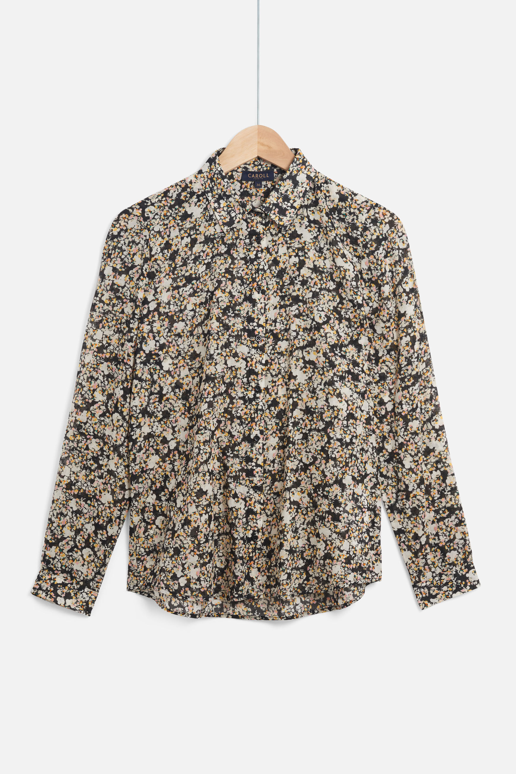 chemisier jessica fleurs noir femme