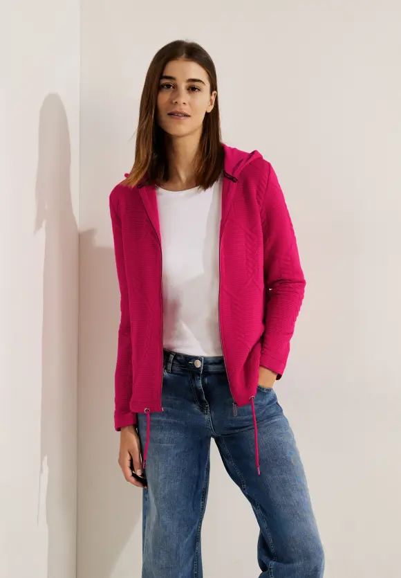 CECIL Struktur Kapuzen Sweatjacke