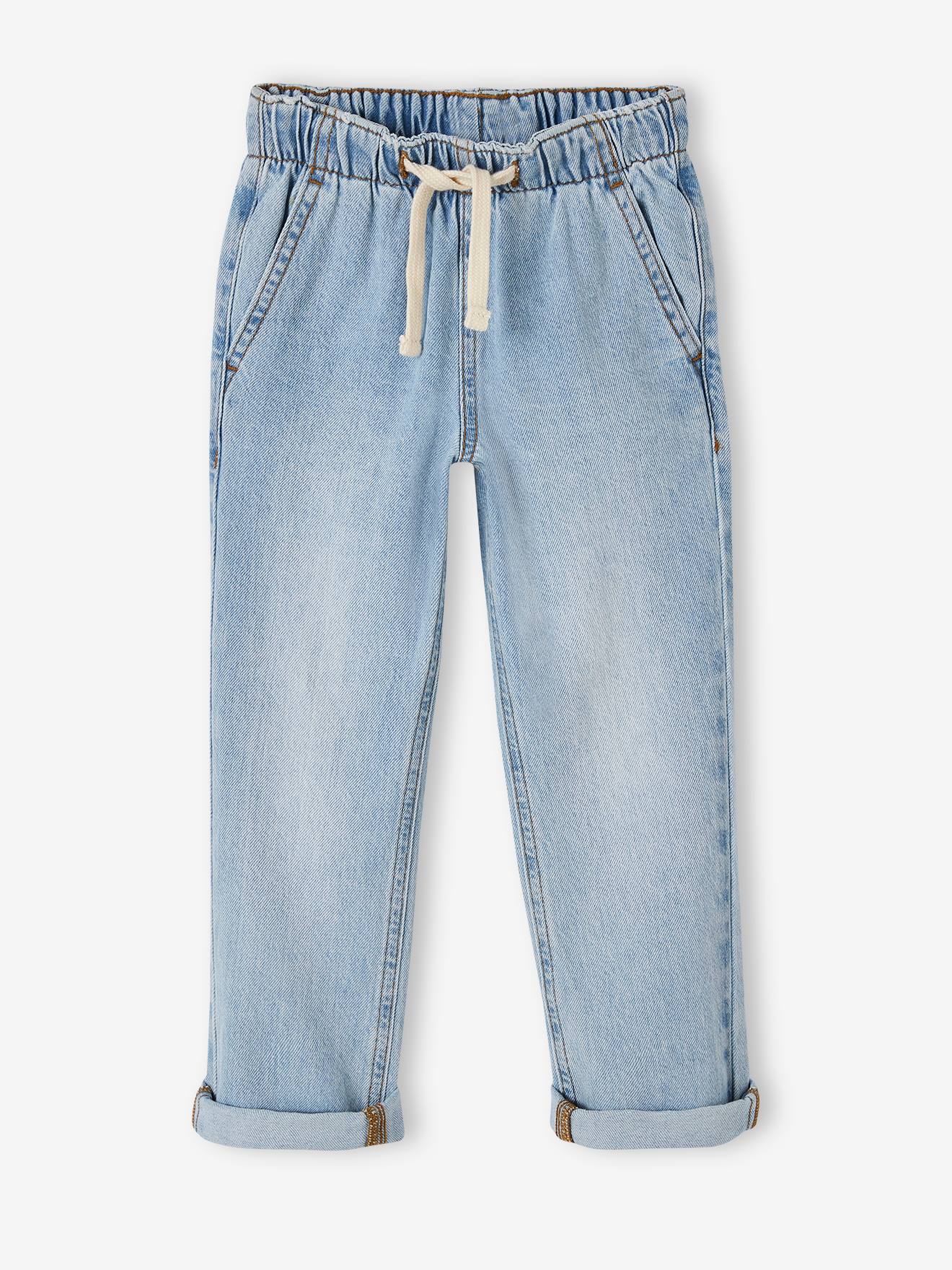Vertbaudet Weite Jungen Jeans mit Schlupfbund Oeko-Tex - grauer denim