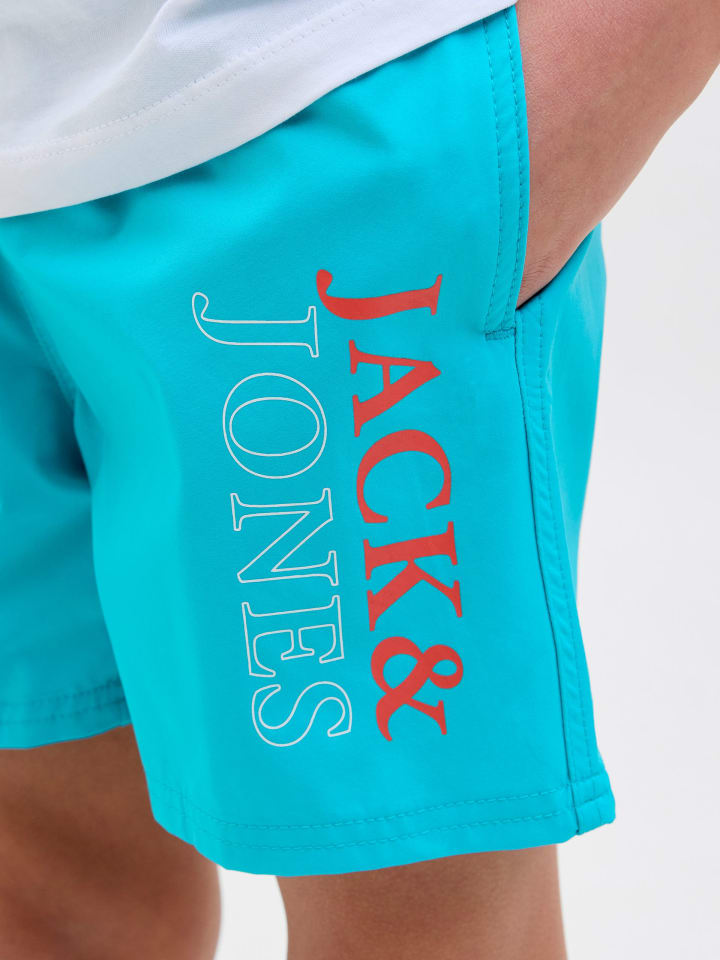 JACK & JONES Junior Badeshorts  JPSTMAUI JJSWIM DOUBLE LOGO JNR in scuba blue günstig kaufen 140