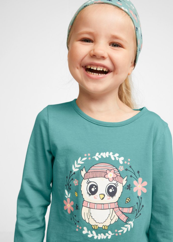Mädchen Langarmshirt, Rock, Leggings, Haarband (4-tlg.Set)