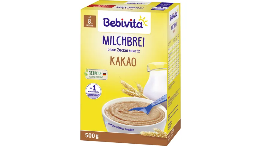 Bebivita Milchbreie ohne Zuckerzusatz Milchbrei Kakao 500 g