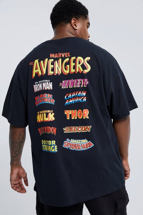 Plus T-Shirt mit lizenziertem Marvel Avengers Print