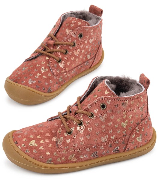 Develab ~ MidCut Schnürschuh Winter ~ Pink Hearts