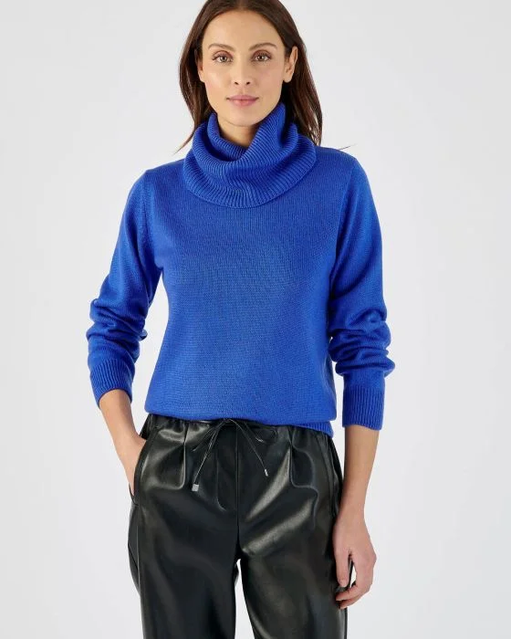 Pull col boule manches longues