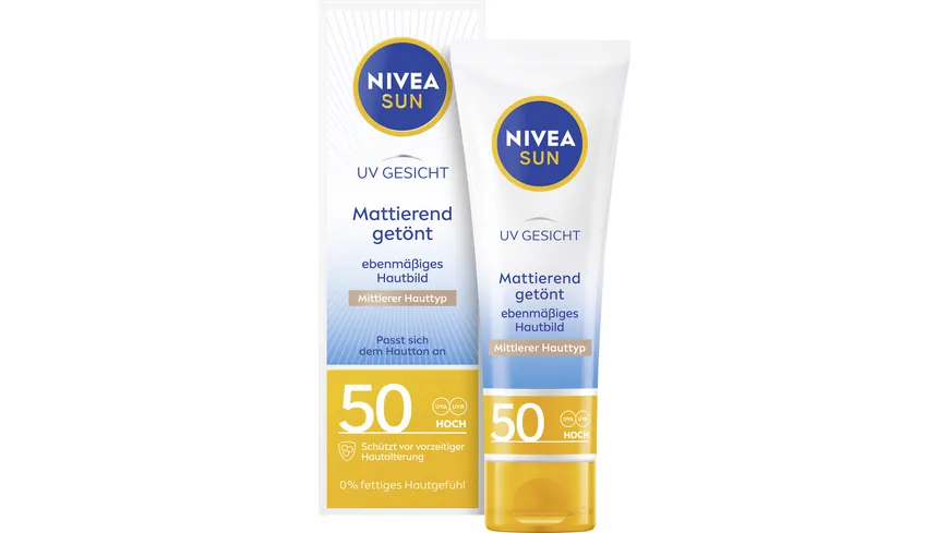NIVEA SUN UV Gesicht getönter Sonnenschutz Mittlerer Hauttyp LF50 50 ml