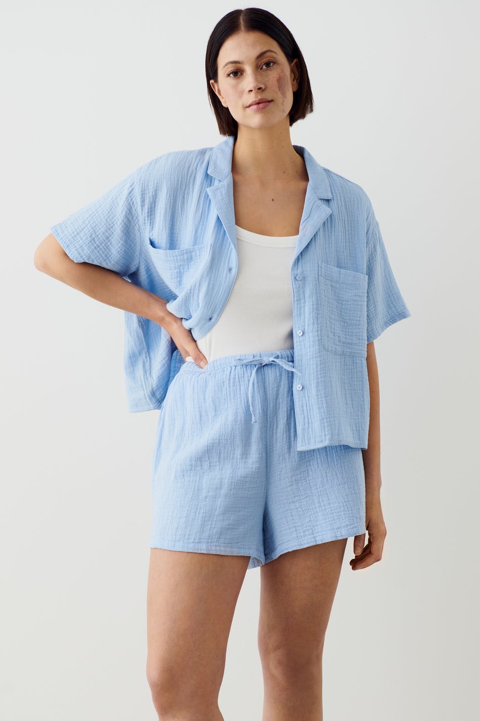 Gauze pyjamas shorts