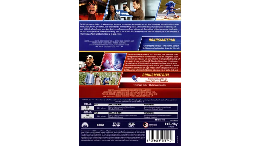 Sonic the Hedgehog - 2-Movie Collection  [2 DVDs]